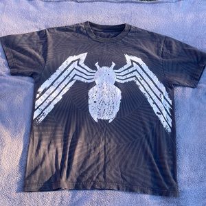 Spider-Man venom shirt black with gray white white venom design